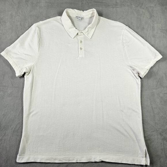 James Perse Other - James Perse Polo Shirt Mens 3 White Short Sleeve Estilo Casual Preppy Essential
